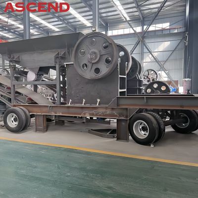 Mobile Wheel Type 10-100tph Diesel Engine Portable Stone Jaw Crushing Station Plant