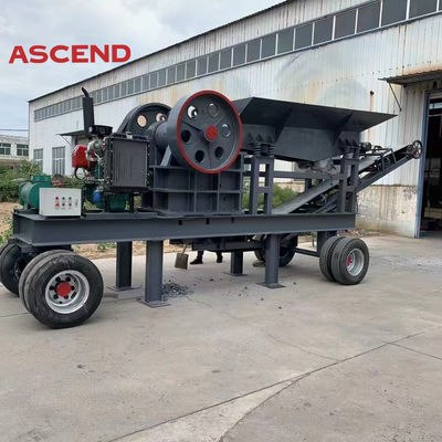 Large scale PE400x600 PE500x750 mobile jaw crusher capacity 50 80 100tph for gold mining stone crushing
