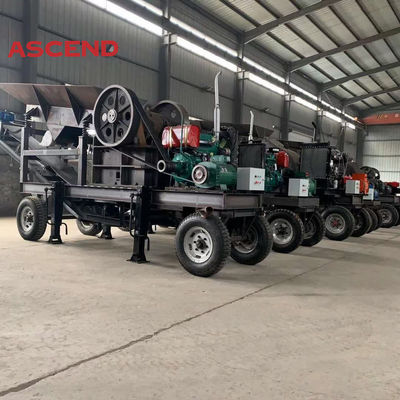Large scale PE400x600 PE500x750 mobile jaw crusher capacity 50 80 100tph for gold mining stone crushing